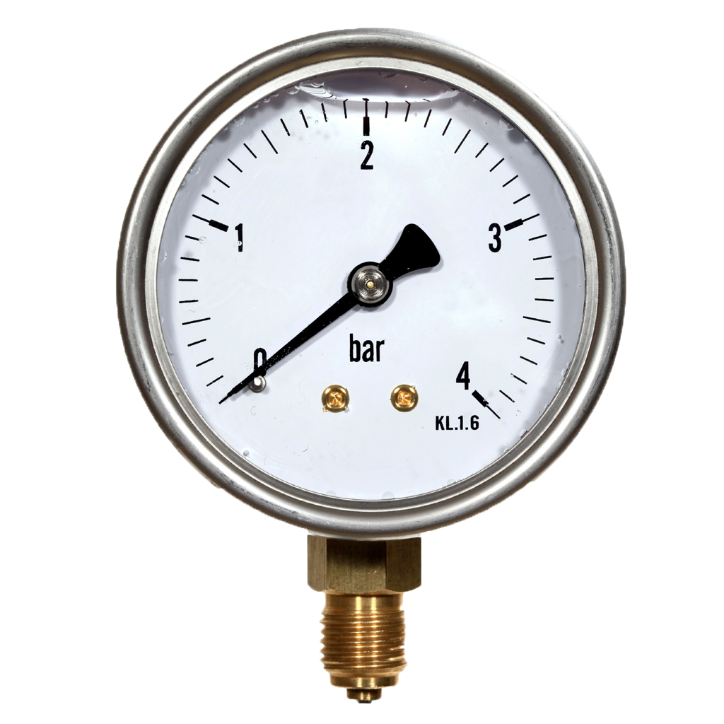 MANOMETER GLY. Ø63x1/4" RAD 0+1 BAR KL.1,6